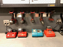 Load image into Gallery viewer, DES Cordless Tool Storage Rack, Garage Organization for Drills, Drivers, Saws