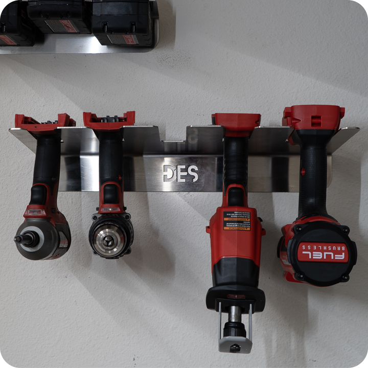 DES Cordless Tool Storage Rack, Garage Organization for Drills, Drivers, Saws