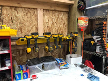 Load image into Gallery viewer, DES Cordless Tool Storage Rack, Garage Organization for Drills, Drivers, Saws
